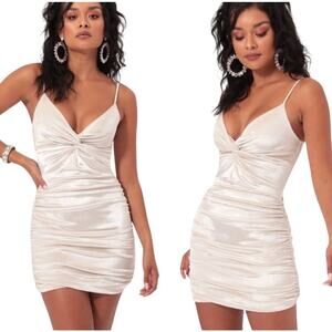 Lucy in the Sky Talia Velvet Mini Dress Twist Front Bodycon Stretchy Velour M